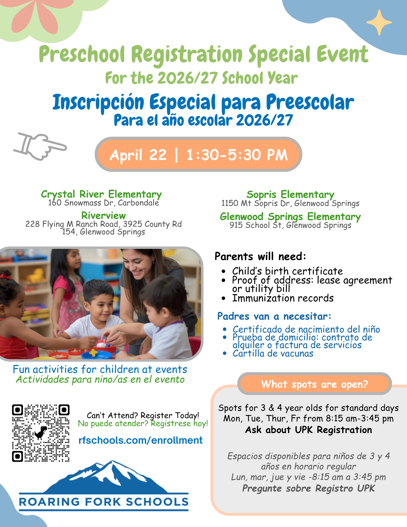 Inscripción Especial Para Preescolar